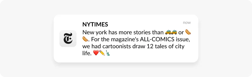 ตัวอย่าง push จาก NY Times