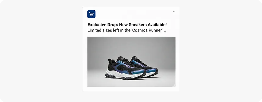 Ejemplo de notificación push para e-commerce