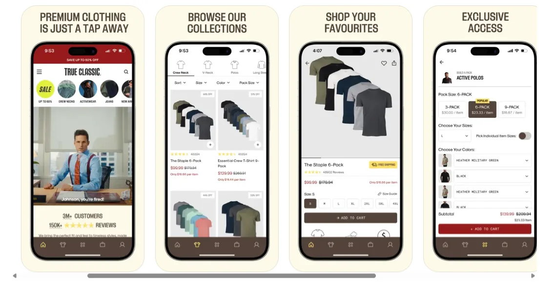 True Classic 应用商店截图