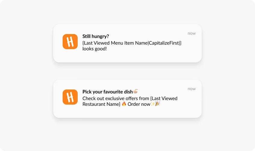 Exemplo de notificação push baseada em comportamento