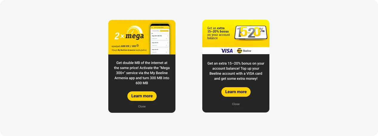 Telekommunikationsunternehmen bewirbt Sonderangebote