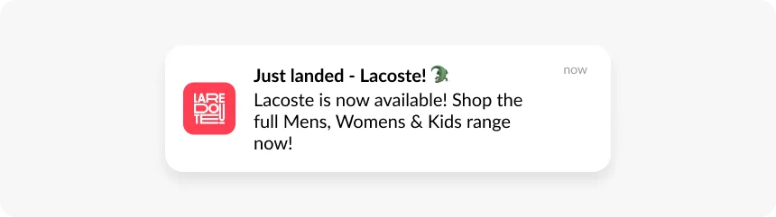 Push-уведомление о поступлении товара