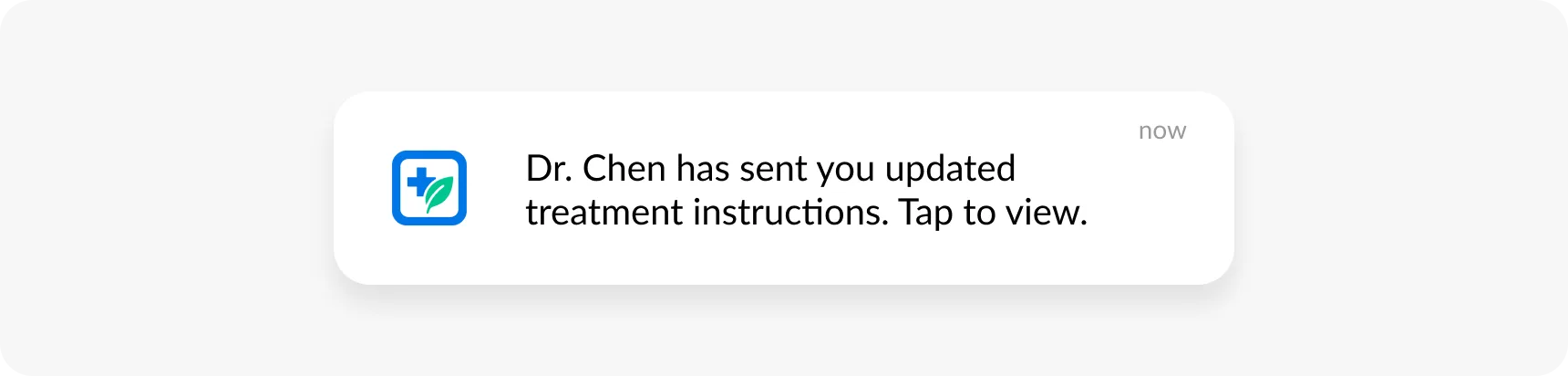 Ejemplo de actualización del proveedor mediante notificación push que cumple con la HIPAA
