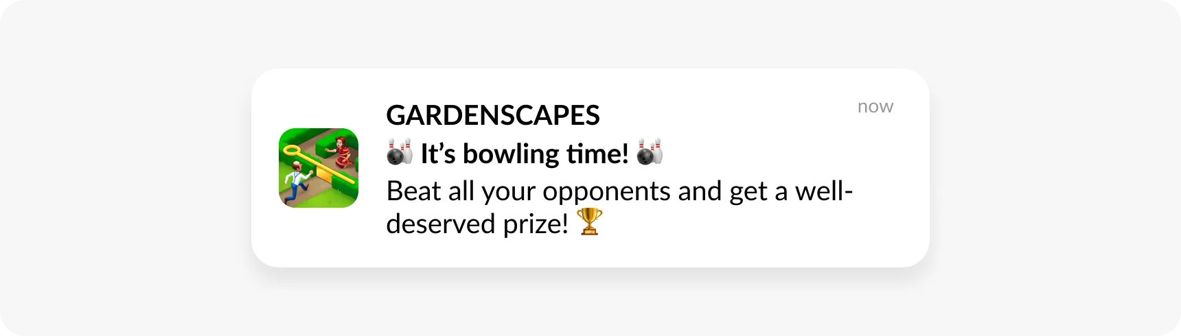 Gardenscapes – Push-Benachrichtigung für wettbewerbsorientierte Spieler