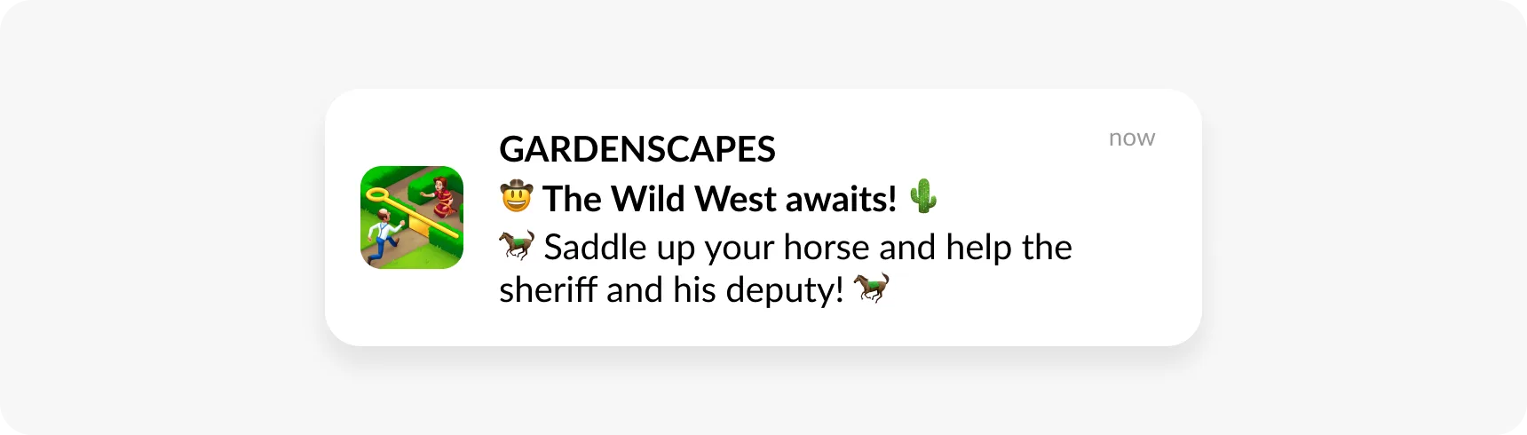 Gardenscapes – Push-Benachrichtigung zur Förderung von In-App-Käufen