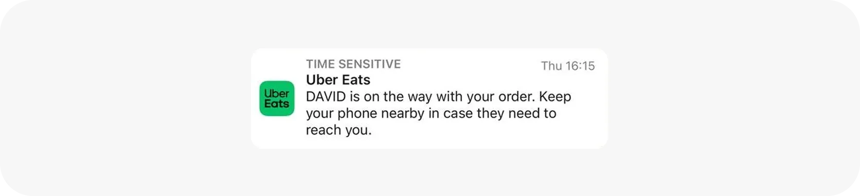 Campaña de notificación push automatizada de actualización de entrega