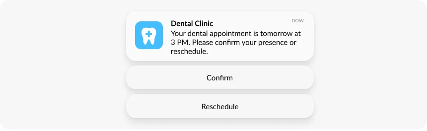 การแจ้งเตือนแบบ rich push พร้อมองค์ประกอบอินเทอร์แอคทีฟ
