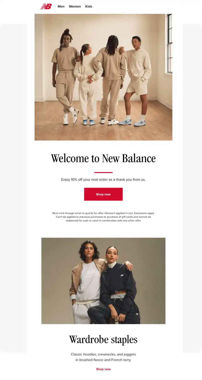 welcome promotional email example