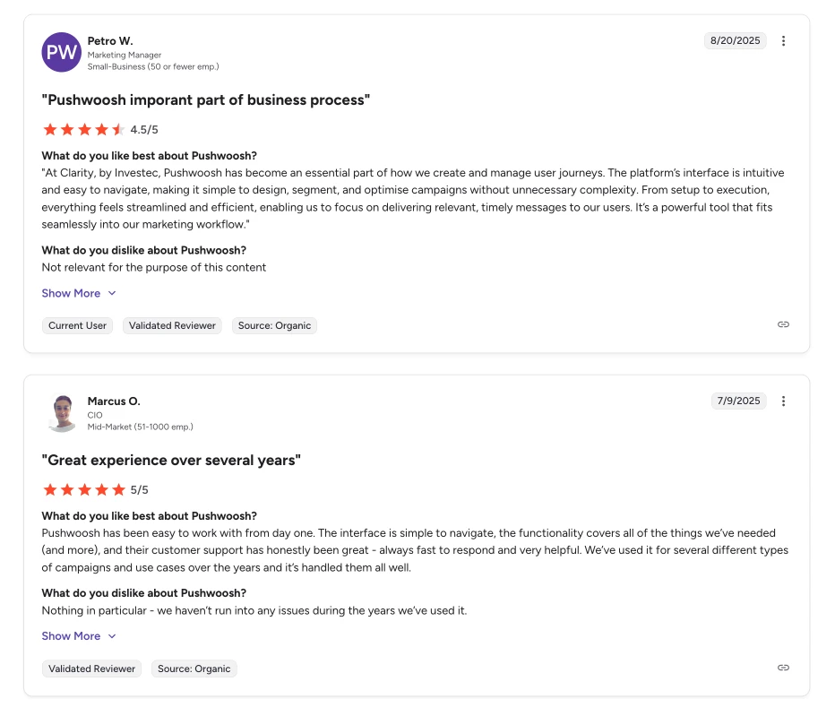 pushwoosh customer engagement tool review