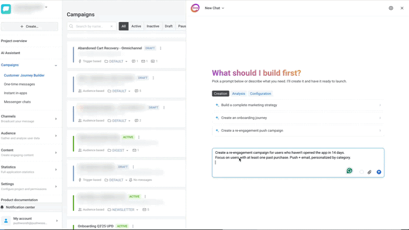Campaign creation flow from prompt to launch in 20 minutes