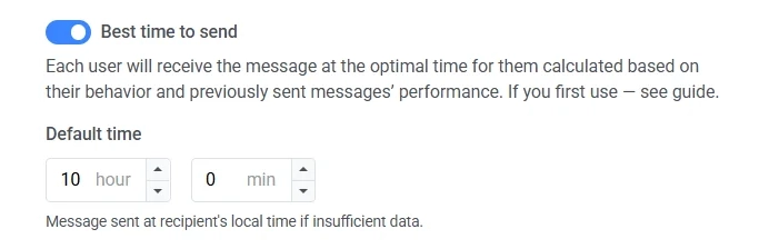 Best time to send element in Pushwoosh's Customer Journey Builder