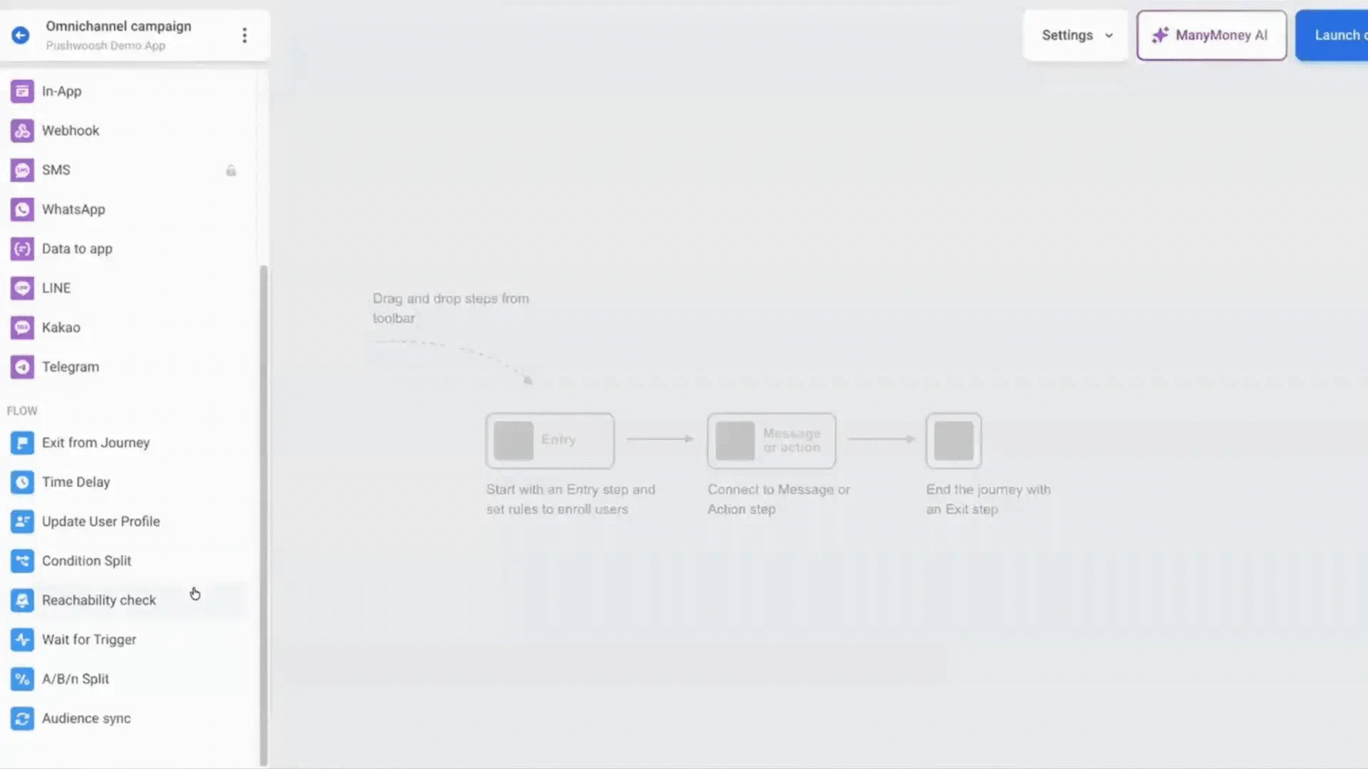 Audience sync element in Customer Journey Builder adding users to a Meta Custom Audience