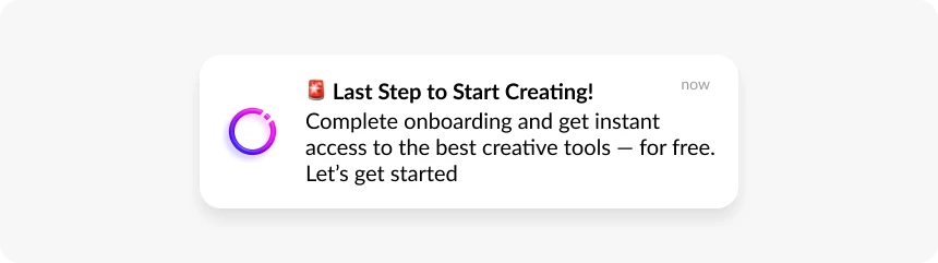 Instories onboarding push notification