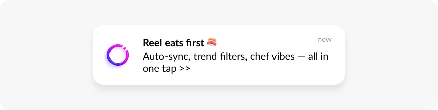 Instories personalized push notification for a content niche