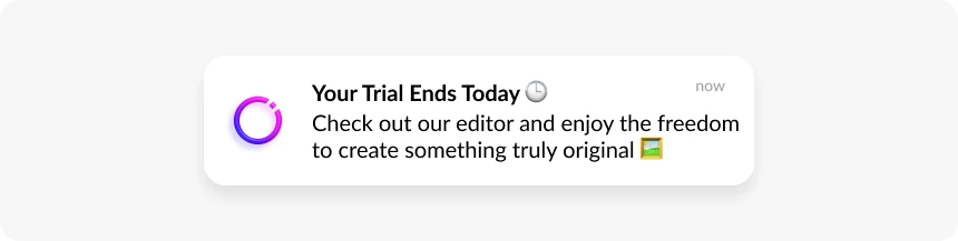 Instories trial activation push notification