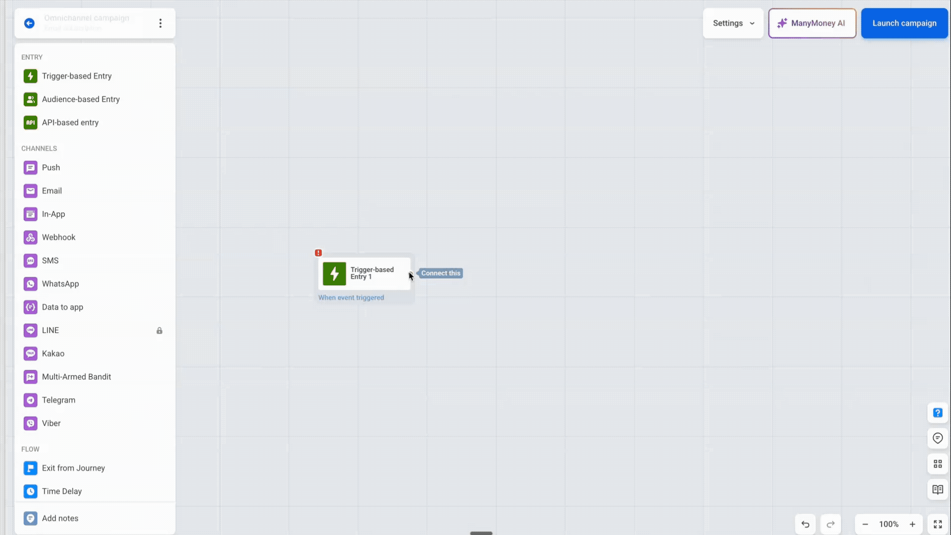 Multi-Armed Bandit element routing traffic to the best-opening push variant in Customer Journey