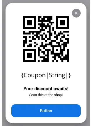 Pushwoosh native in-app editor: barcode settings with the value pulled from a device tag