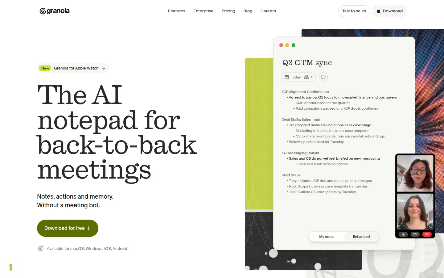 Granola botless AI note taker