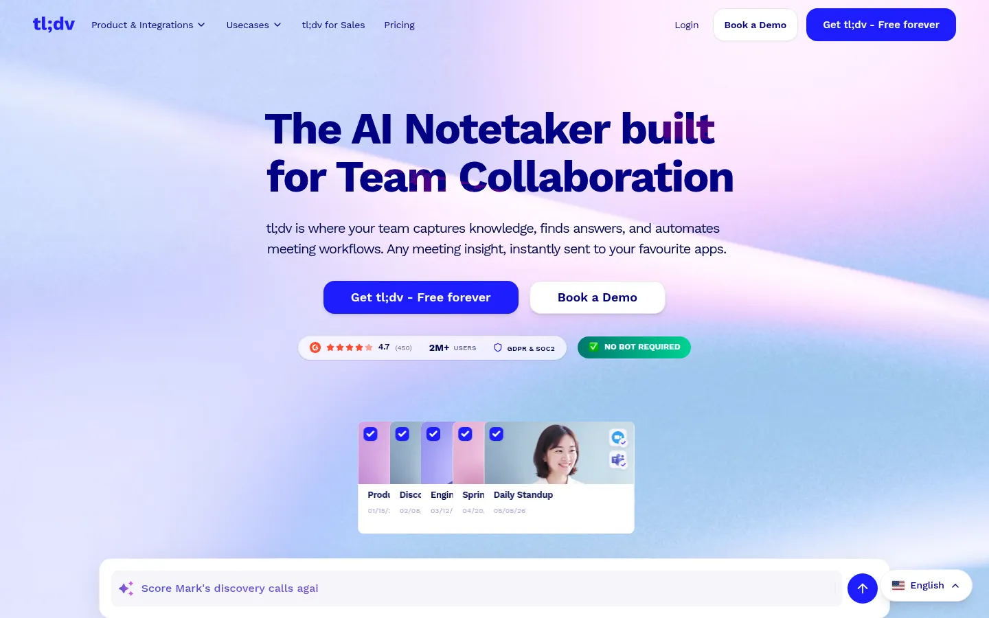 tl;dv AI note taker