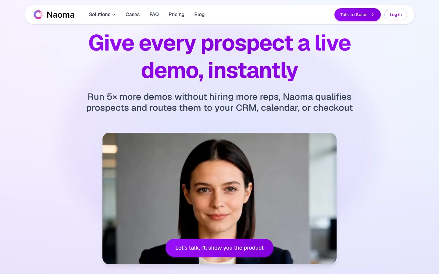 Naoma AI agent สำหรับ live product demo
