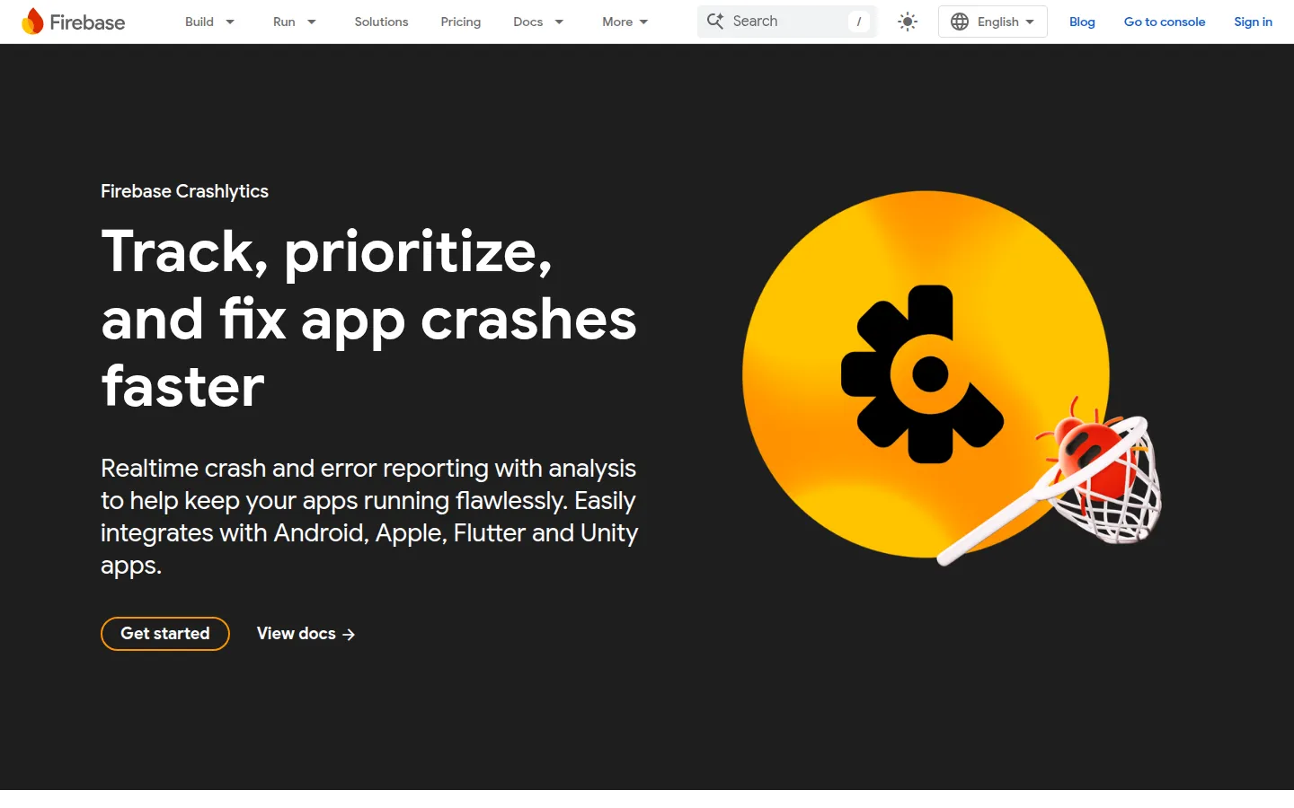 Firebase Crashlytics dashboard