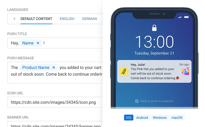 Beispiele für personalisierte Messaging