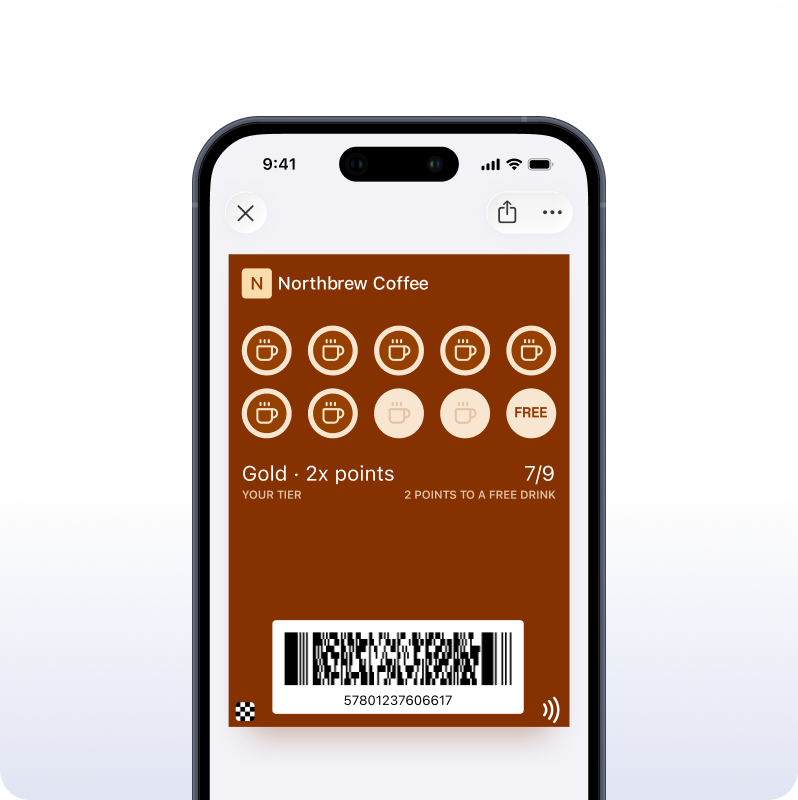 Digital loyalty card in Apple Wallet