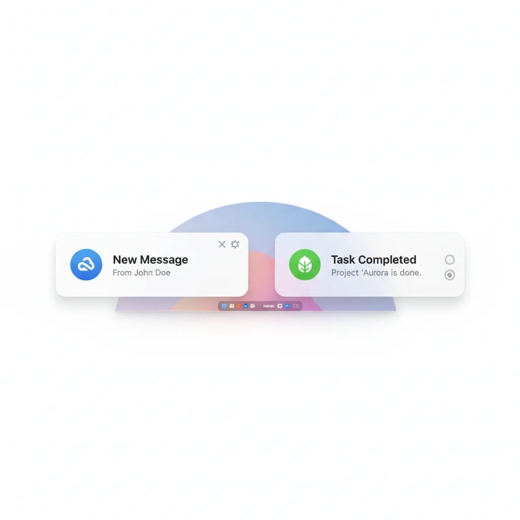 Windows toast notification and macOS Notification Center banner
