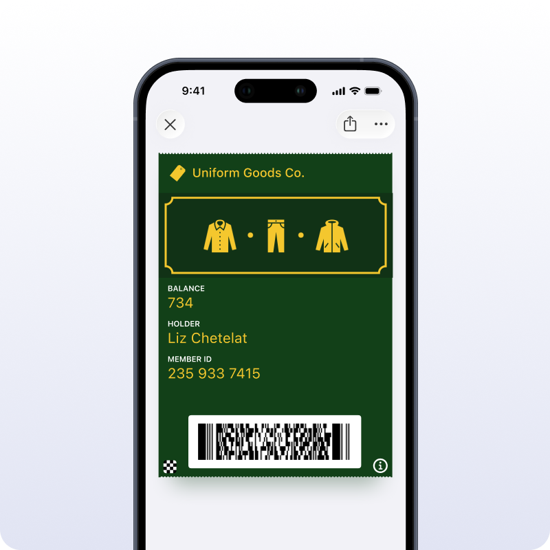 Digital loyalty card in Apple Wallet
