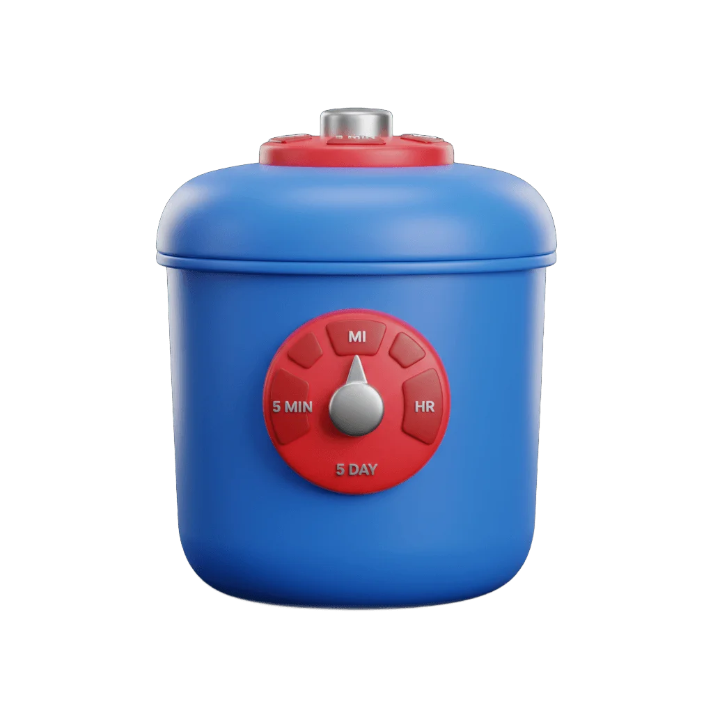 3D trash bin with timer dial for automatic data deletion