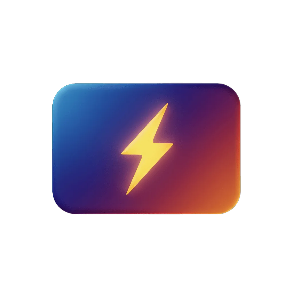 3D payment card with lightning bolt for instant PIX payment
