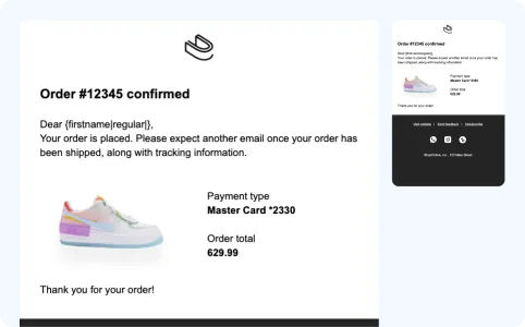 Order confirmation