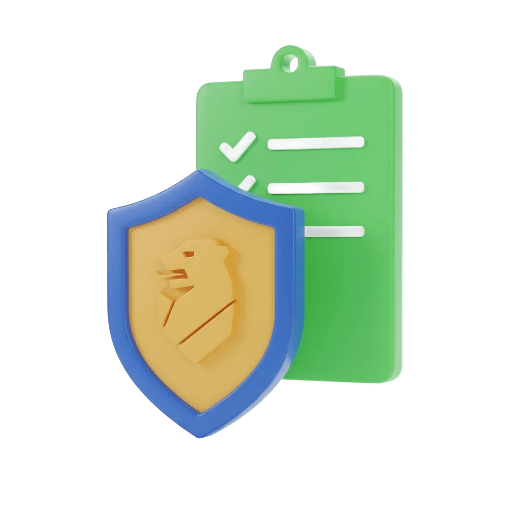 3D shield with checklist clipboard for GDPR compliance