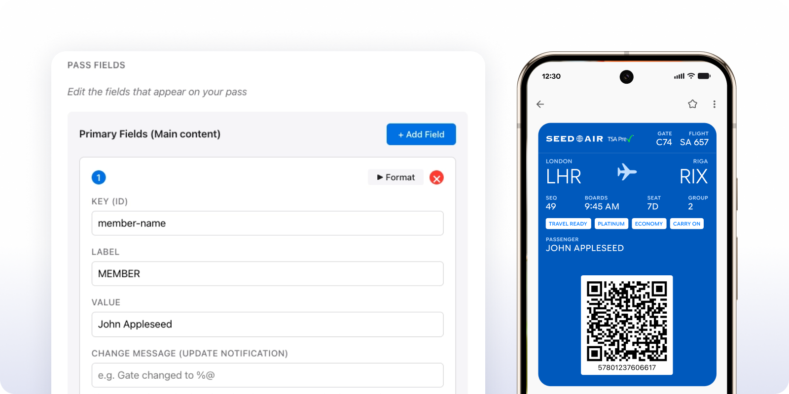 interface to google wallet create pass in seconds