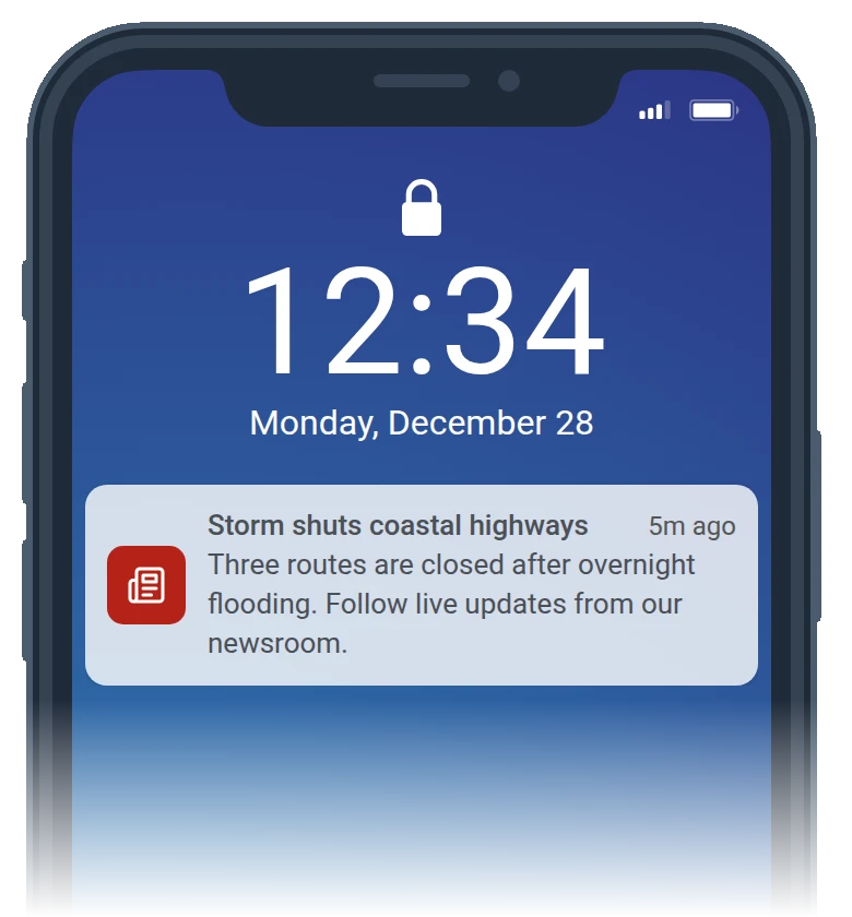 Breaking news push to mobile and web readers in Pushwoosh