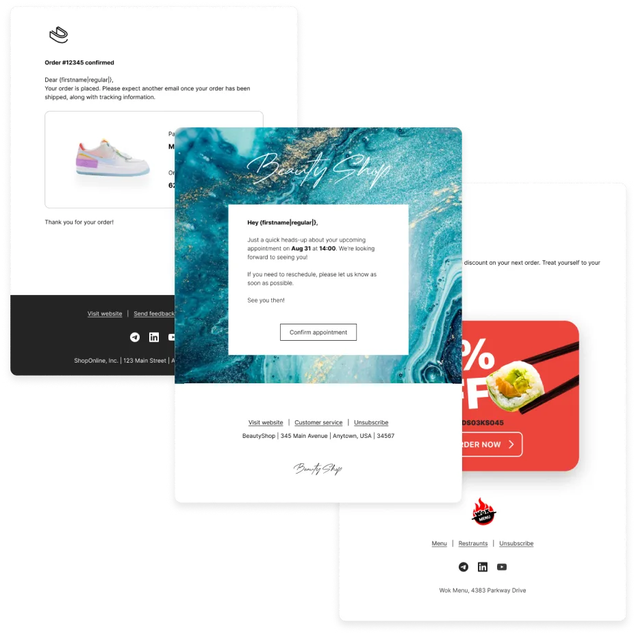 เทมเพลตอีเมลที่เตรียมไว้ล่วงหน้า