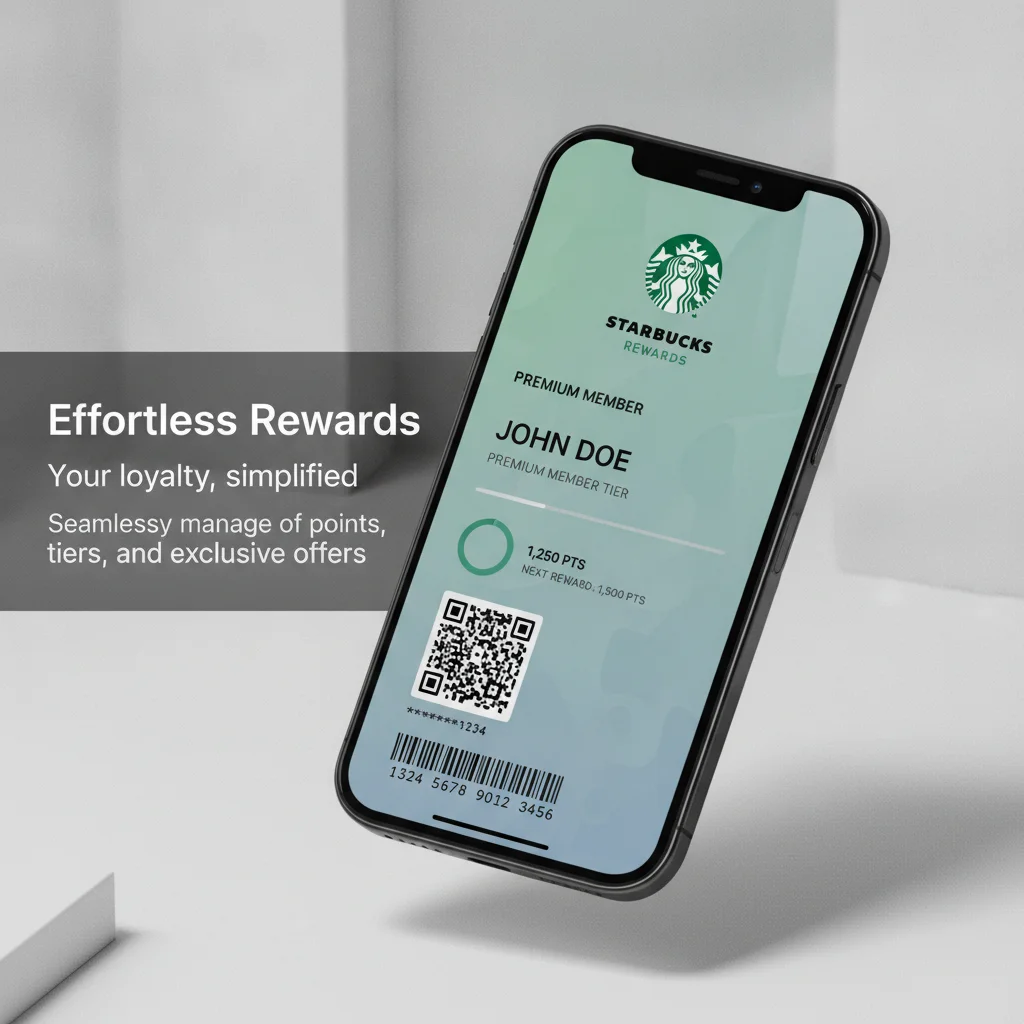 Digital loyalty wallet pass mockup on a smartphone screen
